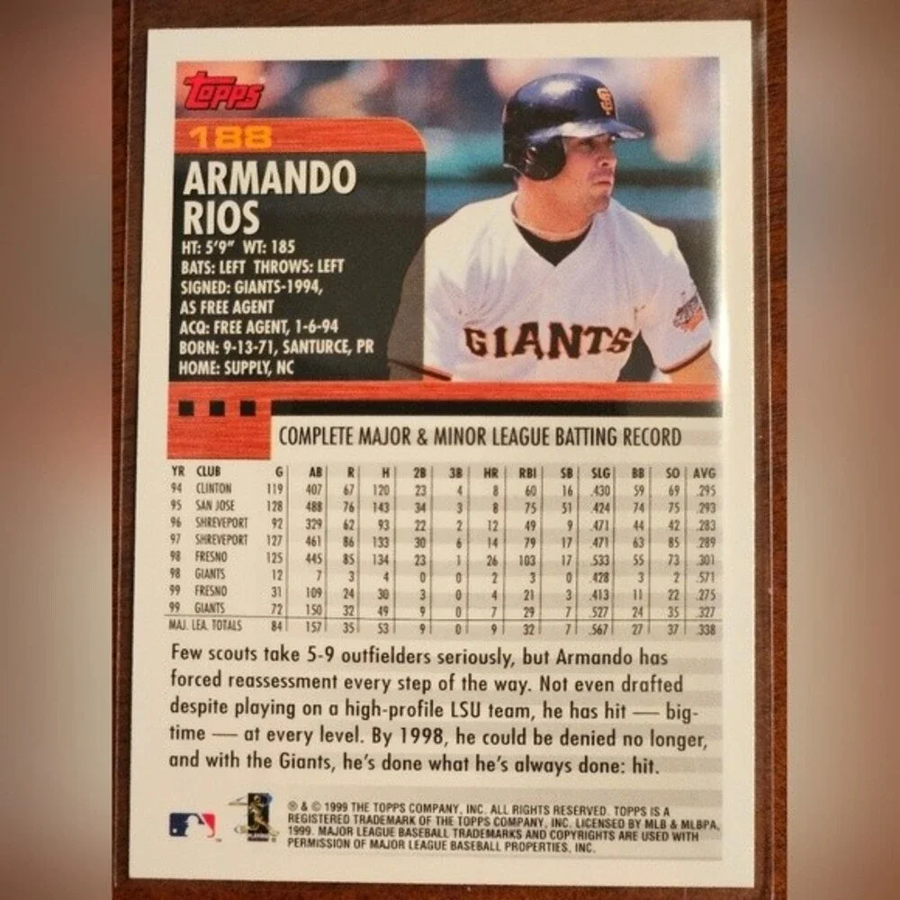 #188 Armando Rios MLB Collectible Card